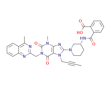 (R)-2-((1-(7-(but-2-yn-1-yl)-3-methyl-1-((4-methylquinazolin-2-yl)methyl)-2,6-dioxo-2,3,6,7-tetrahydro-1H-purin-8-yl)piperidin-3-yl)carbamoyl)benzoic acid