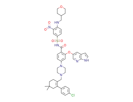 2-((1H-pyrrolo[2,3-b]pyridin-5-yl)oxy)-4-(4-((4'-chloro-5,5-dimethyl-3,4,5,6-tetrahydro-[1,1-biphenyl]-2-yl)methyl)piperazin-1-yl)-N-((3-nitro-4-(((tetrahydro-2H-pyran-4-yl)methyl)amino)phenyl)sulfonyl)benzamide