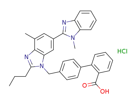 tert-butyl-4'-[[2-n-propyl-4-methyl-6-(1-methylbenzimidazol-2-yl)-benzimidazol-1-yl]-methyl]-biphenyl-2-carboxylate hydrochloride
